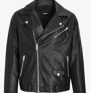 Express Asymmetrical Zip Faux Leather Moto Jacket XL Coat outwear NWT